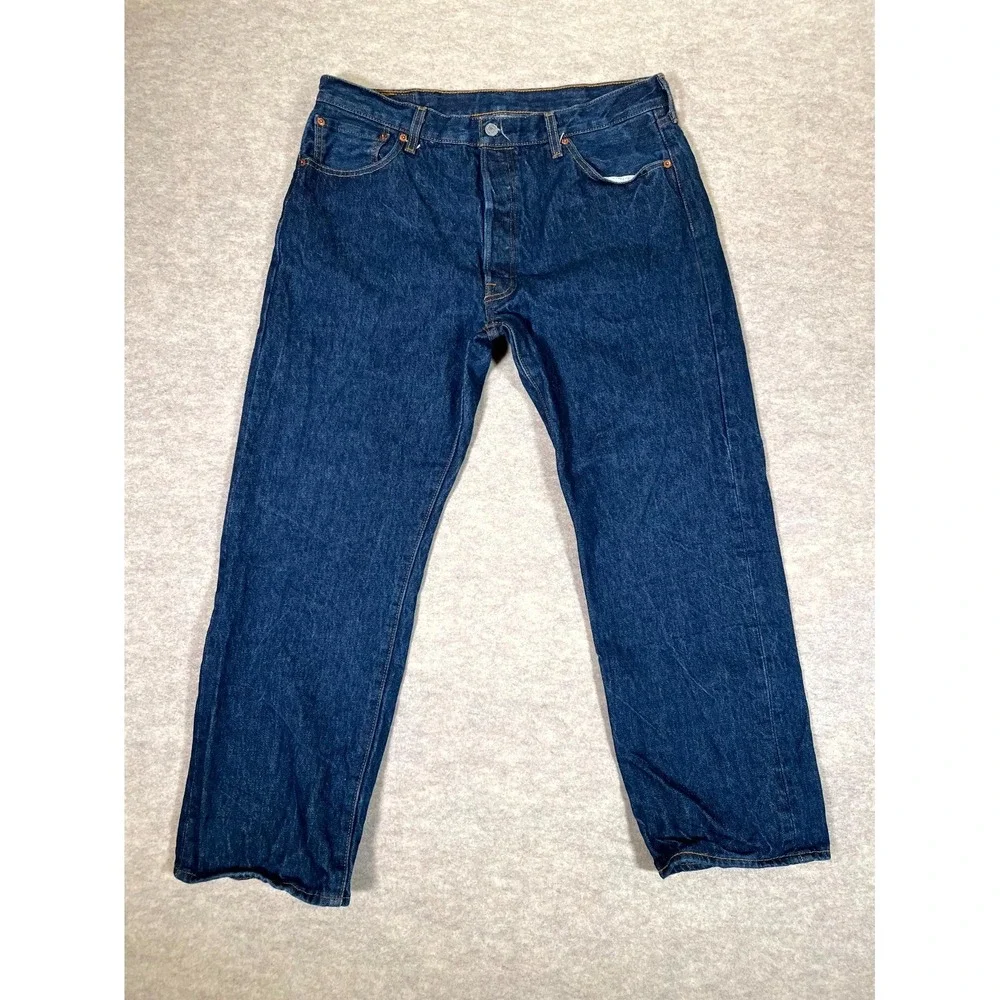 Levi's 501 Original‎ Jeans Mens 38x30 Blue Denim Straight Button Fly Authentic